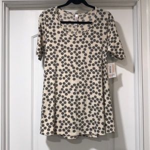 LuLaRoe Perfect T - White and Black Polka-dot